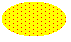 Abbildung einer Ellipse, die mit gleichmäßigen Punkten über einer Hintergrundfarbe gefüllt ist