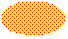 Abbildung einer Ellipse, die mit dichten, gleichmäßigen Punkten über einer Hintergrundfarbe gefüllt ist