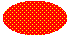 Abbildung einer Ellipse, die mit einem breiten diagonalen Raster über einer Hintergrundfarbe gefüllt ist