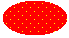 Abbildung einer Ellipse, die mit dem breitesten diagonalen Raster über einer Hintergrundfarbe gefüllt ist