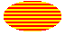 Abbildung einer Ellipse mit breiten horizontalen Linien über einer Hintergrundfarbe 