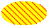 Abbildung einer Ellipse, die mit rechts geneigen Linien über einer Hintergrundfarbe gefüllt ist.