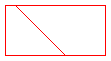 Abbildung eines Rechtecks mit einer diagonalen Linie von oben nach unten