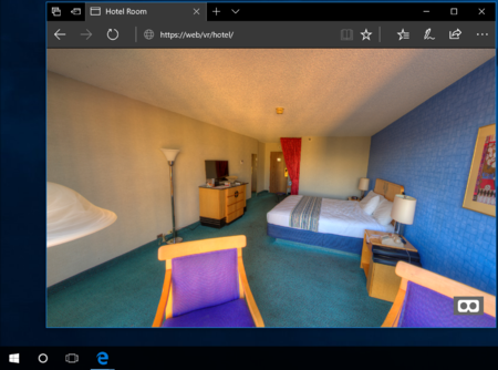 Entering VR from Microsoft Edge on the desktop