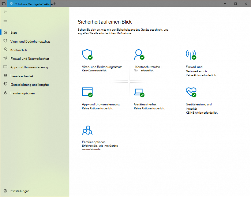 Screenshot des Windows-Sicherheit Center.