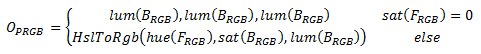 Mathematische Formel für einen Farbton-Mischeffekt.