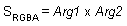 Formel der Modulatoperation (s(rgba) = arg1 x arg 2)