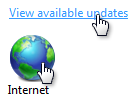 Screenshot: Linktext und Internet Earth-Symbol