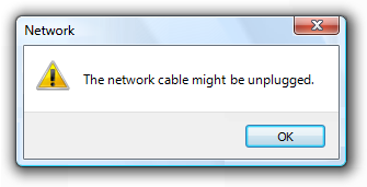 Screenshot: Warnung: Kabel kann nicht angeschlossen sein 