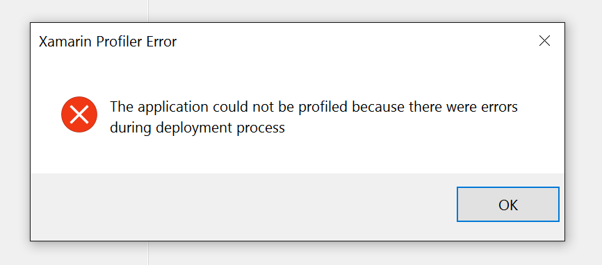 Fehlerfeld bei Verwendung des Profilers in Visual Studio