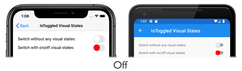 Screenshot von Switch off VisualState, on iOS and Android