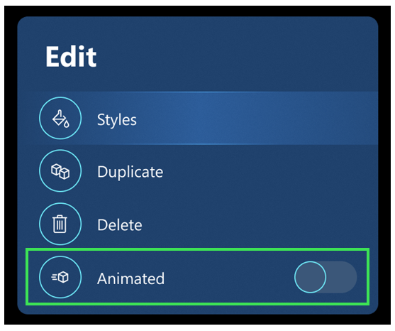 Animated command in Edit menu