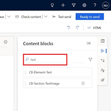 Content block name search.