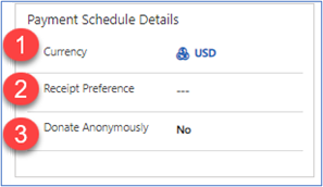 Work with Payment Schedule Details fields.