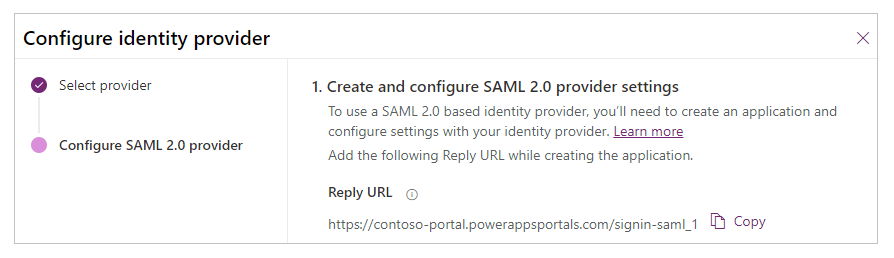 Δημιουργία εφαρμογής SAML 2.0.