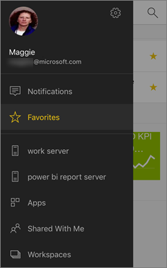 Screenshot of Favorites icon on the navigation bar.