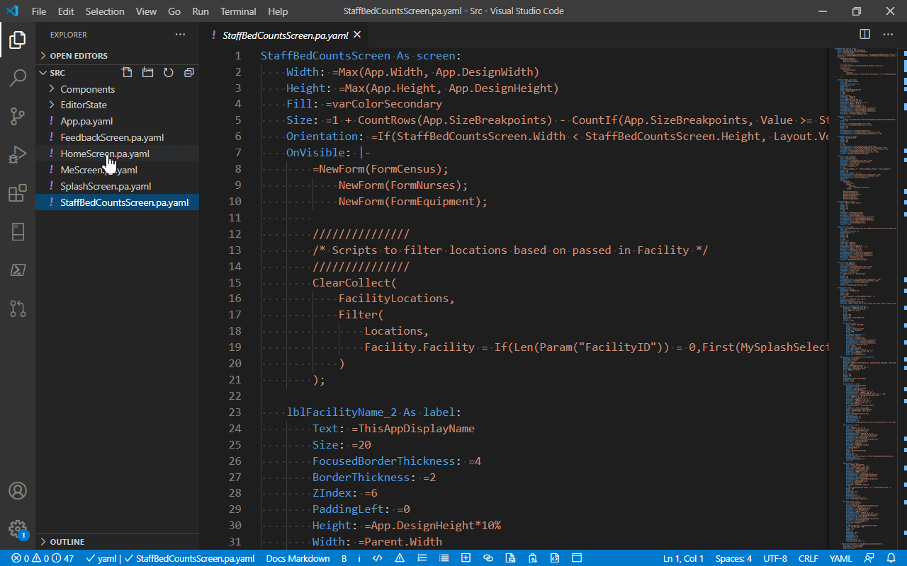 Visual Studio Code προ-κώδικα.