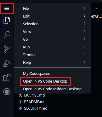 Open VS Code desktop