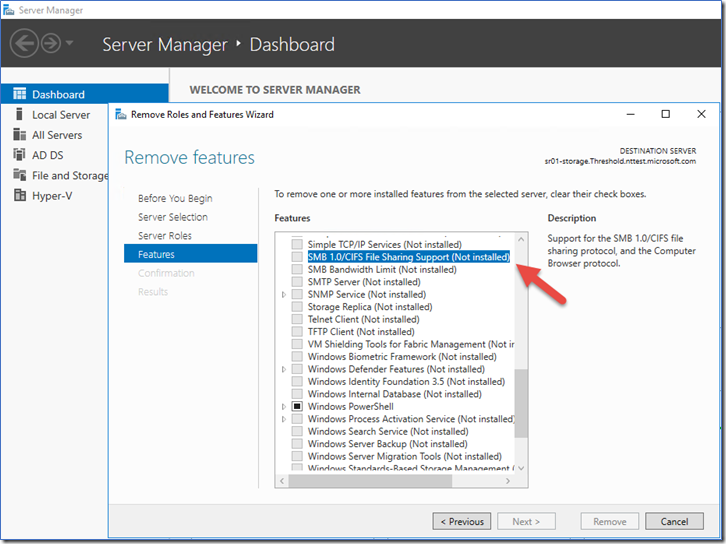 Server Manager - Dashboard method