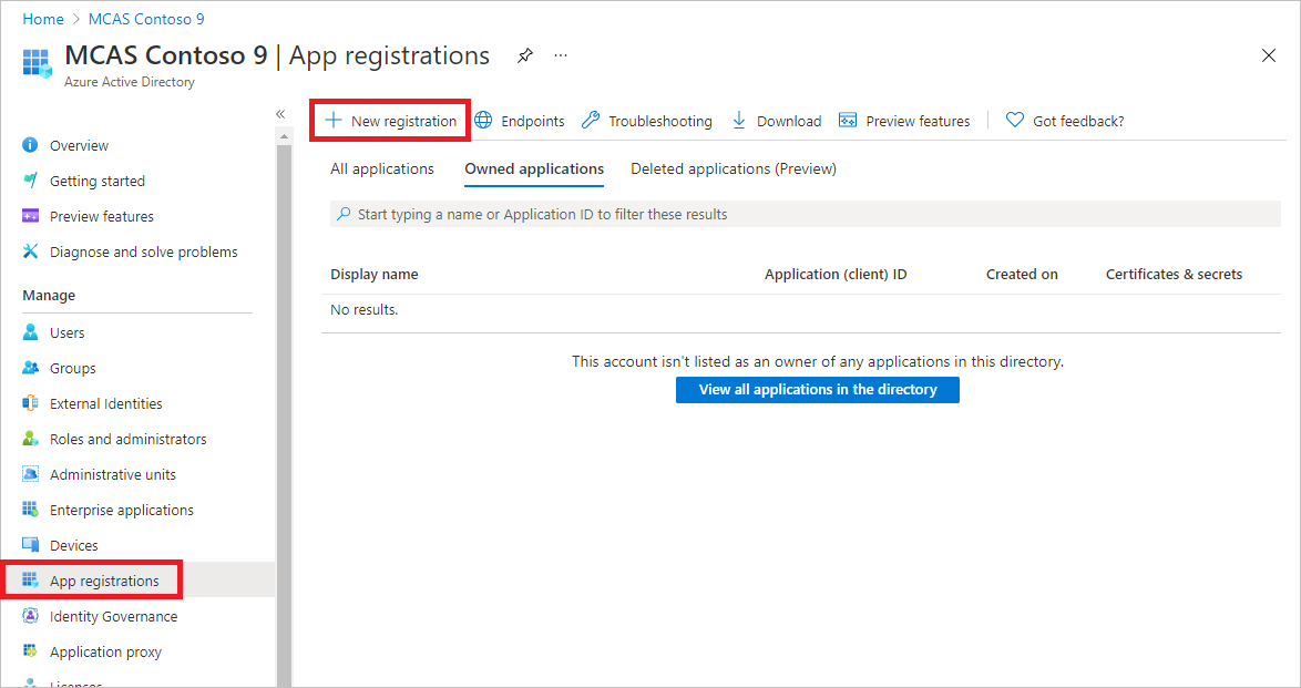 Image of Microsoft Azure and navigation to application registration.