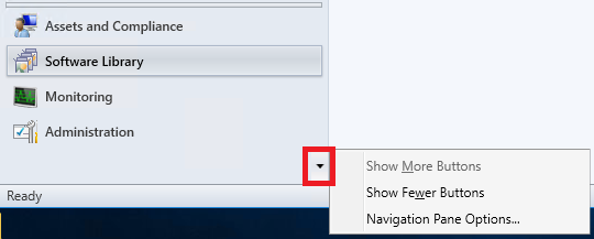 Configuration Manager workspaces with context menu.