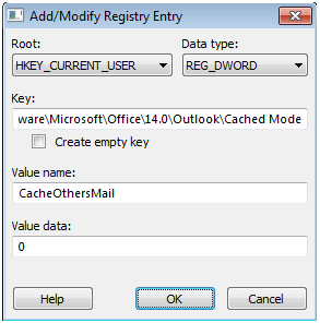 Screenshot of the Add/Modify Registry Entry dialog box.