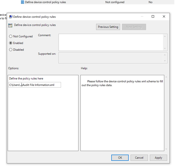 Group Policy - Set locaiton for file evidence