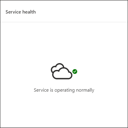 The Service health page
