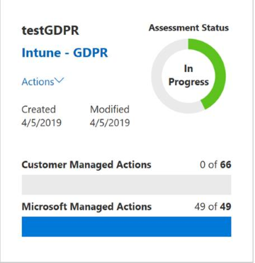 See a sample Intune assessment for GDPR, including the customer actions and Microsoft actions