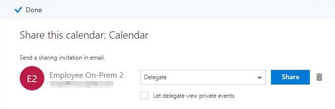 A screenshot of the dumpster icon on the Share this calendar page.