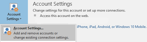 Screenshot shows steps to select the Account Setting item.