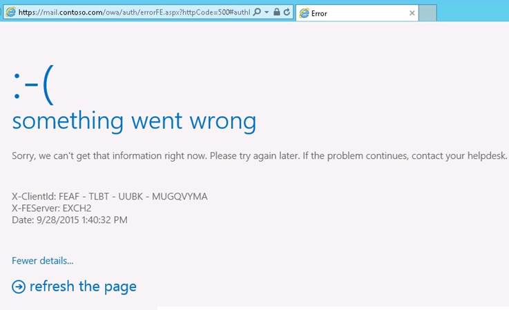 Screenshot of the error message - we can't get that information right now.