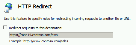 Screenshot to clear the Redirect requests to this destination check box.