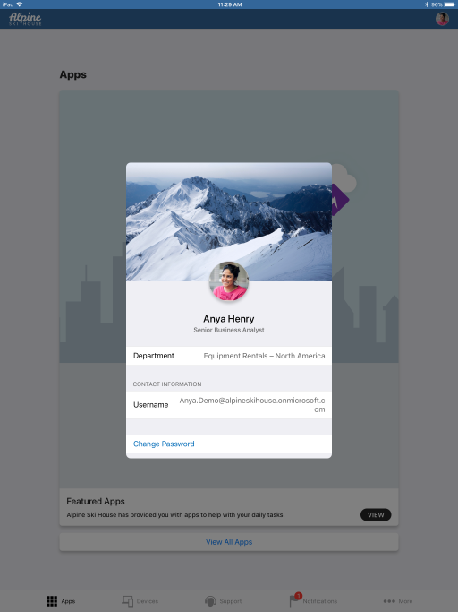 Screenshot of example #2 for Intune app for Android branding image