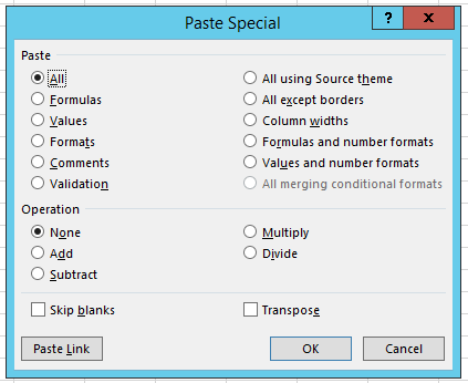 Screenshot to use the Paste Special menu command to paste attributes.