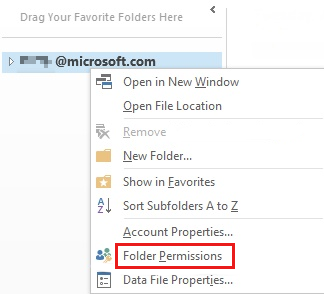 Screenshot that shows the Folder Permissions option.