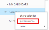 Screenshot that shows the permissions tab selected.