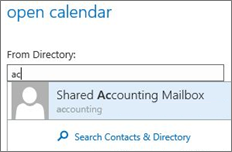 Screenshot that shows the operation to open a calendar by using From Directory functionality.
