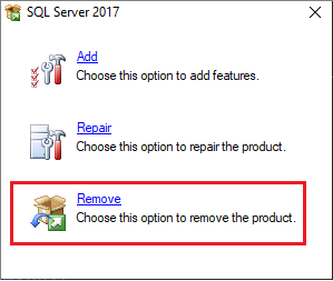Remove SQL Server