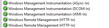 All the Windows Remote Management and Windows Management Instrumentation are enabled in Inbound Rules.