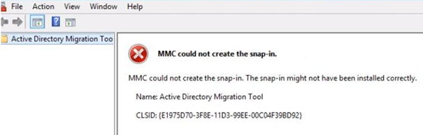 The MMC could not create the snap-in error that occurs when Admin tool doesn't load snap-in.