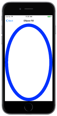 An oval that fills the screen