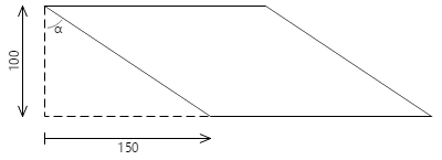 The effect of the skew transform on a rectangle with a skewing angle indicated