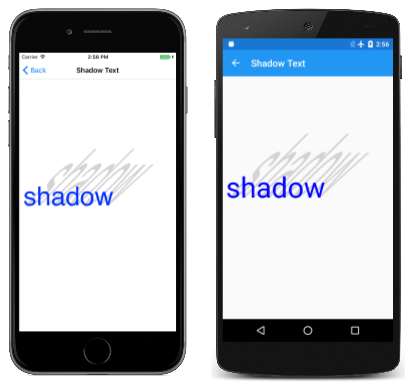 Triple screenshot of the Skew Shadow Text page