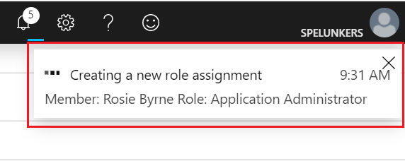 Screenshot showing a new assignment notification.