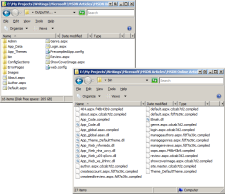 Screenshot that shows the target location folder for a deployment with a non-updatable U I.