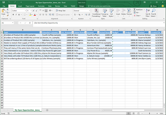 Create and deploy Excel templates (Dynamics 365 for 