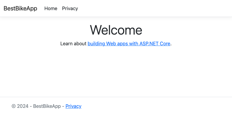 Screenshot of welcome page.