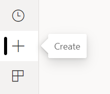 Screenshot of the Create button on the Power BI service.