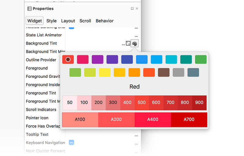 Material Design color palette